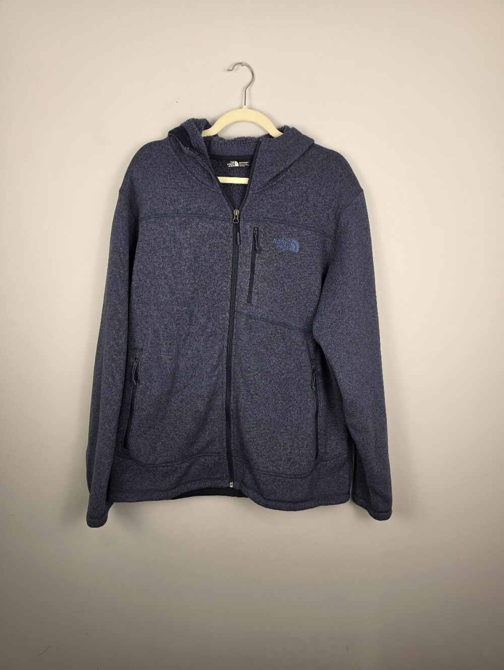 The North Face Gordon Lyons Full Zip Hoodie Fleece Jacket Blue Heather Men's XL